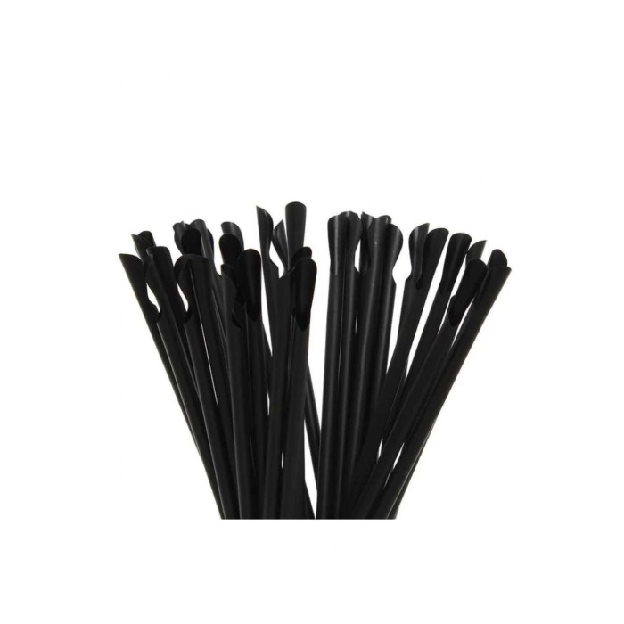 250 Pezzi – Cannuccia Granita con Becco Biocompostabile Nera 20 cm, Ecologiche e Monouso, Ideali per Granite