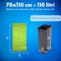 10 Pezzi – Sacchi N.U. Biocompostabili Verdi 70x110 cm, Resistenti ed Ecologici, Ideali per Umido Raccolta Differenziata