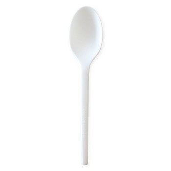 50 Pezzi - Cucchiaio Bio-compostabile Colore bianco "Ecokay" - 16.5 cm