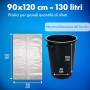 Sacchi Biodegradabili 90x120 cm – 130L Bianco Bio| Resistenti e Compostabili