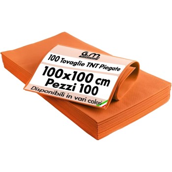 Coprimacchia TNT 100x100 cm – 100 Pezzi Arancione | Alta Qualità Monouso