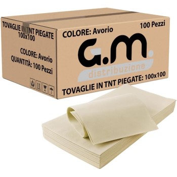 Coprimacchia TNT 100x100 cm – 100 Pezzi Avorio | Alta Qualità Monouso
