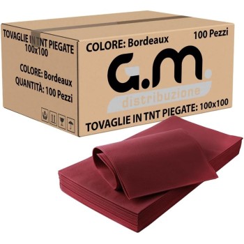 Coprimacchia TNT 100x100 cm – 100 Pezzi Bordeaux | Alta Qualità Monouso