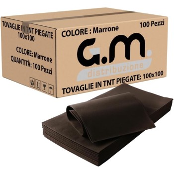 Coprimacchia TNT 100x100 cm – 100 Pezzi Marrone | Alta Qualità Monouso