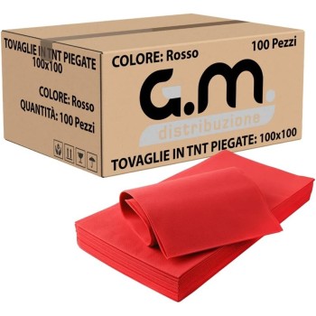 Coprimacchia TNT 100x100 cm – 100 Pezzi Rosso | Alta Qualità Monouso