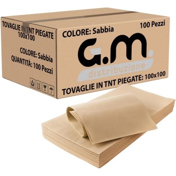 Coprimacchia TNT 100x100 cm – 100 Pezzi Beige/Sabbia | Alta Qualità Monouso