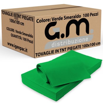 Coprimacchia TNT 100x100 cm – 100 Pezzi Verde Smeralo | Alta Qualità Monouso