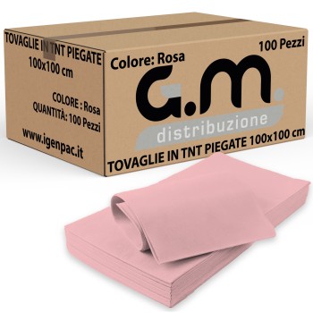 Coprimacchia TNT 100x100 cm – 100 Pezzi Rosa | Alta Qualità Monouso