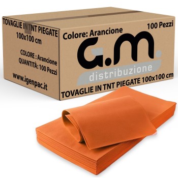 Coprimacchia TNT 100x100 cm – 100 Pezzi Arancione | Alta Qualità Monouso