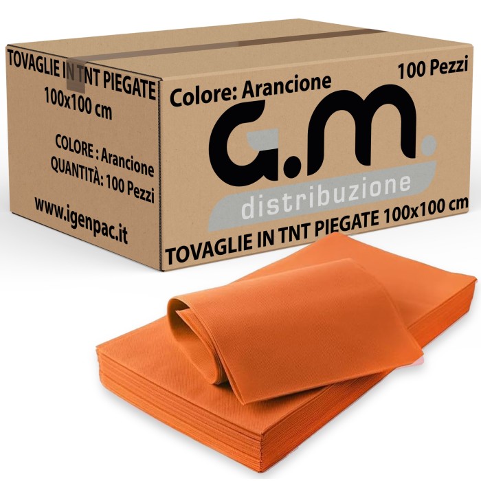 Coprimacchia TNT 100x100 cm – 100 Pezzi Arancione | Alta Qualità Monouso