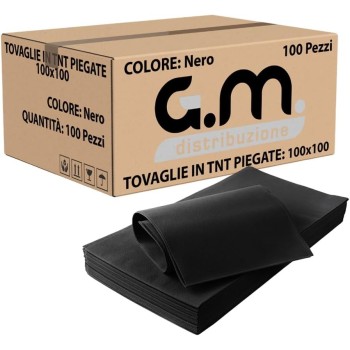 Coprimacchia TNT 100x100 cm – 100 Pezzi Nero | Alta Qualità Monouso