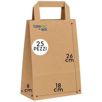 Shopper Asporto in Carta Avana con Manici per Take Away – Più Misure