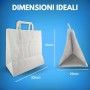 Shopper in Carta Bianca con Manici per Take Away e Ristorazione – Più Misure Disponibili