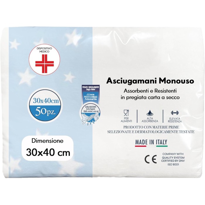 Asciugamani monouso AIRLAID Goffrati a S 30x40 cm