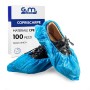 100 Copriscarpe in PE Alta Resistenza con Elastico Rinforzato Azzurri
