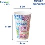 Kit 500 Bicchieri in Carta 300 ml con Coperchi a Croce per Bevande da Asporto