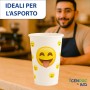 Kit 500 Bicchieri in Carta 350 ml con Coperchi Rigidi Senza Foro