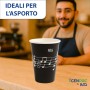 Kit 500 Bicchieri in Carta 350 ml con Coperchi Rigidi Senza Foro
