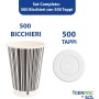 Kit 500 Bicchieri in Carta 300 ml Black & White con Coperchi a Croce