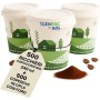 Kit 500 Bicchieri in Carta Bio 240 ml con Coperchi a Beccuccio