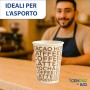 Kit 500 Bicchieri Carta Bio Compostabile 278 ml con Coperchi a Beccuccio
