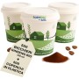 Kit 500 Bicchieri Bio Compostabili 120 ml per Ginseng con Coperchi a Beccuccio
