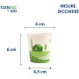 Kit 500 Bicchieri Bio Compostabili 120 ml per Ginseng con Coperchi a Beccuccio