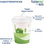 Kit 500 Bicchieri Bio Compostabili 120 ml per Ginseng con Coperchi a Beccuccio