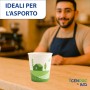 Kit 500 Bicchieri Bio Compostabili 120 ml per Ginseng con Coperchi a Beccuccio