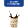 Kit 500 Bicchieri Carta Bio Compostabile 90 ml con Coperchi in Carta