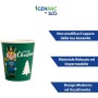 Kit 500 Bicchieri Natalizi in Carta Bio Compostabile 75 ml con Coperchi in Carta