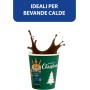 Kit 500 Bicchieri Natalizi in Carta Bio Compostabile 75 ml con Coperchi in Carta