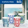 Kit 500 Bicchieri Maiolica in Carta Bio Compostabile 75 ml con Coperchi Rigidi