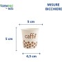 Kit 500 Bicchieri Carta Bio Compostabile 75 ml con Coperchi Rigidi
