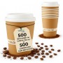 Kit 500 Bicchieri Cappuccino 210 ml con Coperchi in PS a Beccuccio