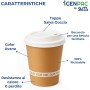 Kit 500 Bicchieri Cappuccino 210 ml con Coperchi in PS a Beccuccio