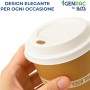 Kit 500 Bicchieri Cappuccino 210 ml con Coperchi in PS a Beccuccio