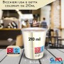 Kit 500 Bicchieri Cappuccino 210 ml con Coperchi in PS a Beccuccio