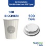 Kit 500 Bicchieri Cappuccino 210 ml con Coperchi in PS a Beccuccio