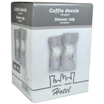 40 Pezzi - Cuffia Doccia Bianca Karisma Flow Pack | Accessori Linea Cortesia Hotel