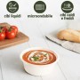 50 Pezzi - Ciotole Tonde Bianche in Cellulosa, 350 ml, 15 cm, per Cibi Caldi e Freddi, Adatte al Microonde, BIO e Compostabili.