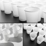 100 Pezzi - Bicchieri Acqua in Plastica Bianchi, 200 ml, Riciclabili, Extra Rigidi e Super Resistenti.