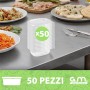 50 Vaschette Ovali in PET con Coperchio Unito – Più Misure